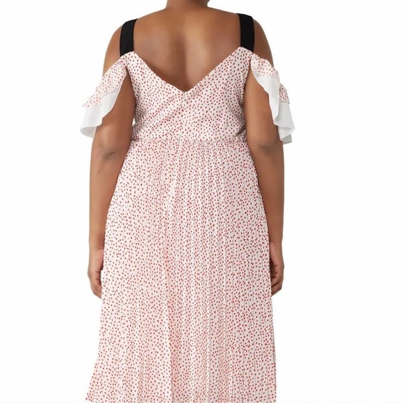 RTR Eloquii White & Red Valentine's Day Heart Print Off Shoulder Midi Dress 20 - Picture 2 of 12